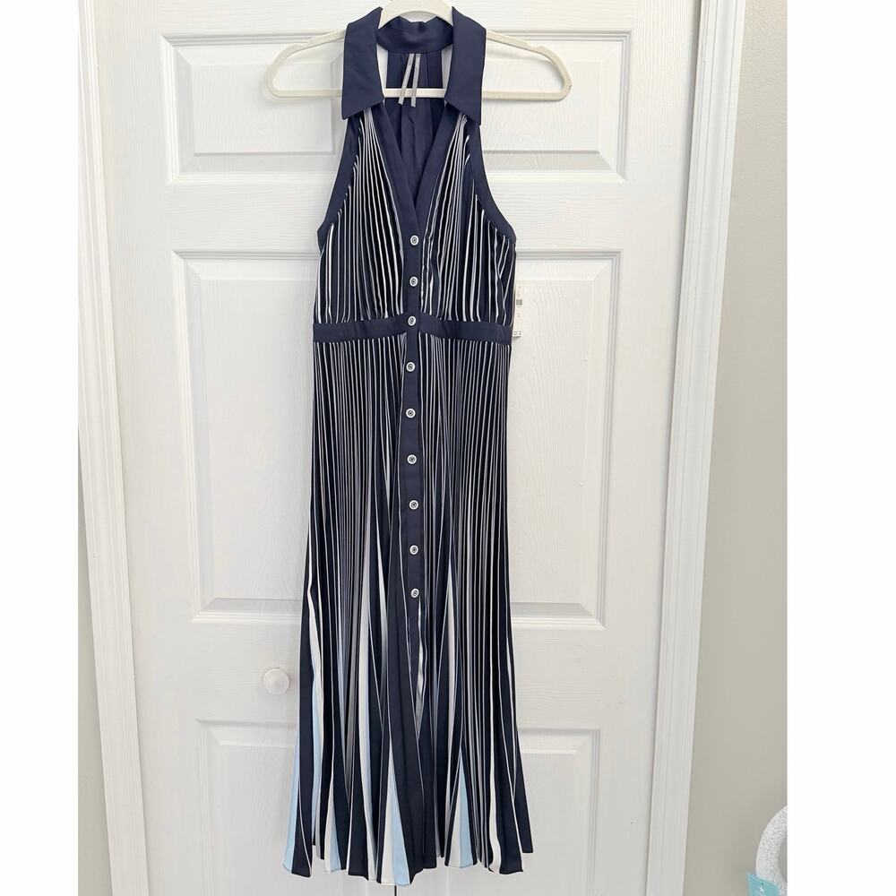 Anthropologie Halter Pleated Midi Dress NWT Medium - Picture 5 of 5